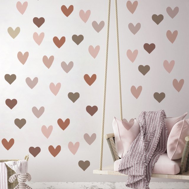 Pegatinas de pared, calcomanías, decoración de pared con forma de corazón para dormitorio, sala de estar, decoración DIY