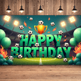 thumbnail image 7 of Football Theme Happy Birthday Party Banner Decorative Soccer Ball Balloons Polyester Material for Kids Birthday Celebration Outdoor Event Sports Party, 7 of 7