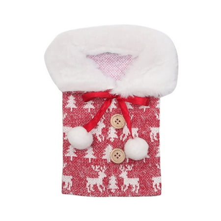

TureClos Wine Bottle Cover Universal Lace Elk Pattern Christmas Winebottle Woven Clothes Red Gray Champagne Bag Party Accessories Red