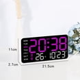 thumbnail image 2 of Large Digital Wall Clocks Week Date Temperature Display Voice Control Tables LED 12/24H Alarm Clock Brightness Adjustable Clock, 2 of 6