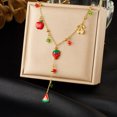 thumbnail image 4 of Fashion Forward Lightweight Chain Necklace Featuring Fruit Pendant Including Watermelon Strawberry Charm, 4 of 9