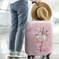 thumbnail image 3 of Travel Luggage Cover Suitcase Protector Fits 18-32 Inch Luggage Wheel Covers Patterned Travel Related Items Flower Luggage Protector Elastic Luggage Anti-scratch Suitcase Cover L, 3 of 6