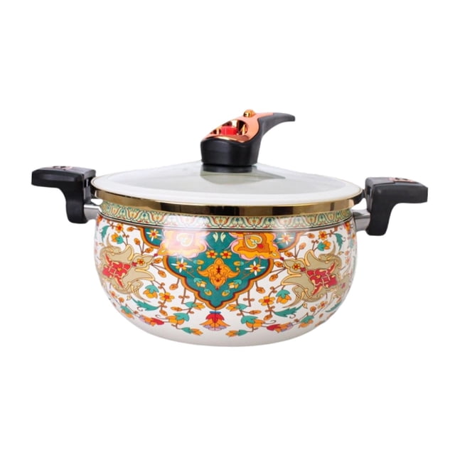 Micro a presión, stockpot 7L resistente al calor con cubierta, de leche de cocina lenta para comida para alimentos, leche, cereales, pasta,