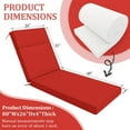 thumbnail image 2 of Snubbull Outdoor Chaise Lounge Cushions, with High-Density Foam, Ties Waterproof & Fade Resistant for Lawn and Pool Lounge Chairs, 80x26x4 inch, Red, 2 of 6