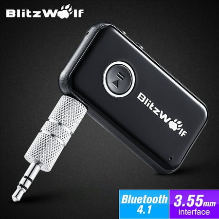 BlitzWolf Wireless Receiver Streaming Car BT4.1 Mic Music Receiver Portable 3.5mm AUX Audio Adapter For Car Home Audio Music (Best Way To Stream Music To Home Stereo)