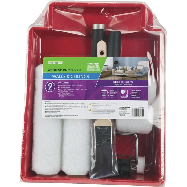 SHURLINE 2007030 Paint Roller Kit,9 Pieces,Polypropylene