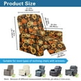 thumbnail image 6 of SCRAWLGOD Fall Recliner Chair Cover 4 Pieces, Recliner Cover for Recliner Chair, Stretch Recliner Sofa Slipcover with Pockets, Furniture Protector for Pets, Sunflower Pumpkin Maple Leaf Black, 6 of 7