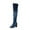 Dark Blue Over The Knee Boots, variant on hopeusnice Women's Over The Knee Boots Lace Up Chunky Heel Pointed Toe Boots Suede Fall Winter Boots Fashion Party High Heel Boots Black 40