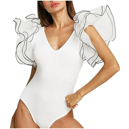 

Jumpsuits Bodysuit For Women Women Short Sleeve Solid Color Tight Tee Shirt Blouse Tops Rompers Bodysuit Body Suits Women Clothing Underwear Pajamas Lingerie For Women