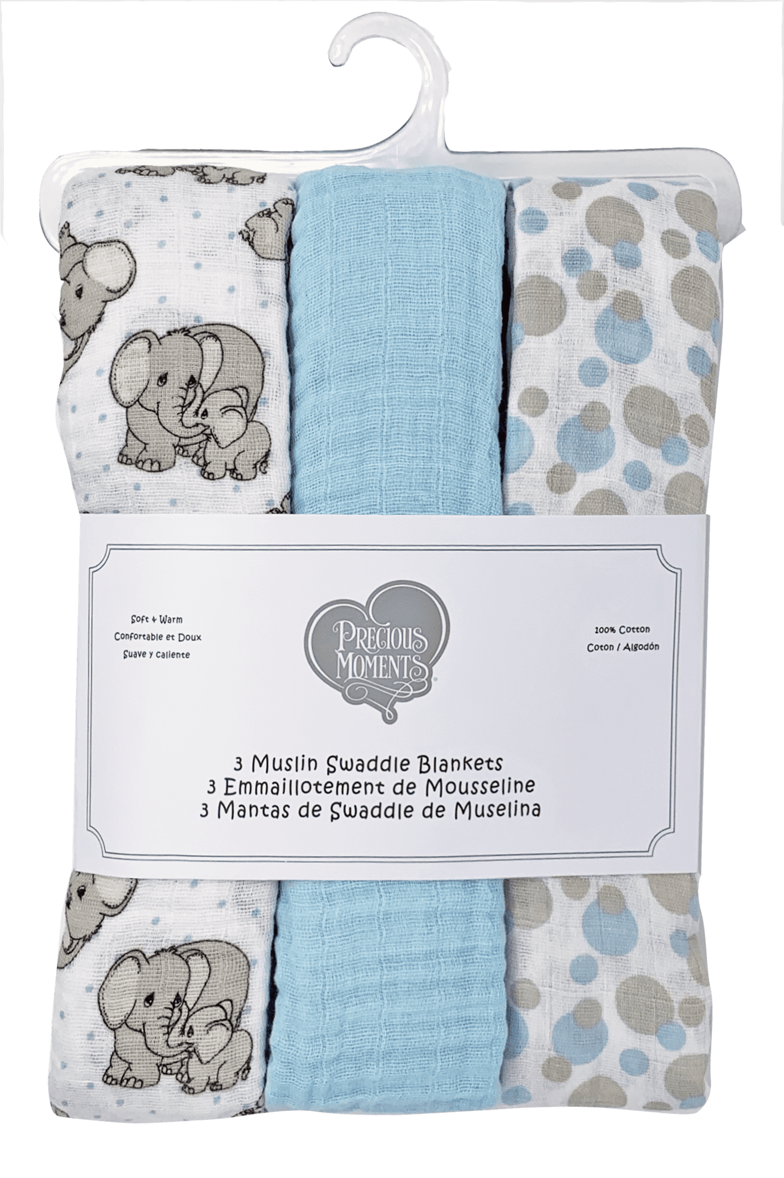 Blue Elephant Swaddling Blanket Set of Three Walmart Canada