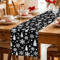 thumbnail image 5 of Black White Christmas Table Runner 108 Inches Long Farmhouse Dress Scarves, Xmas Tree Snowflake Winter Abstract Dining Tablerunner for Coffee Table/Kitchen Island/Party Décor, 13" x 108", 5 of 8