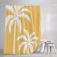 thumbnail image 3 of Yellow Palm Tree Shower Curtains for Bathroom, Coastal Tropical Summer Coconut Plants Waterproof Fabric Shower Curtain, Decorative Bathroom Curtain for Bathtub, 72"x84", No Hooks Included, 3 of 9