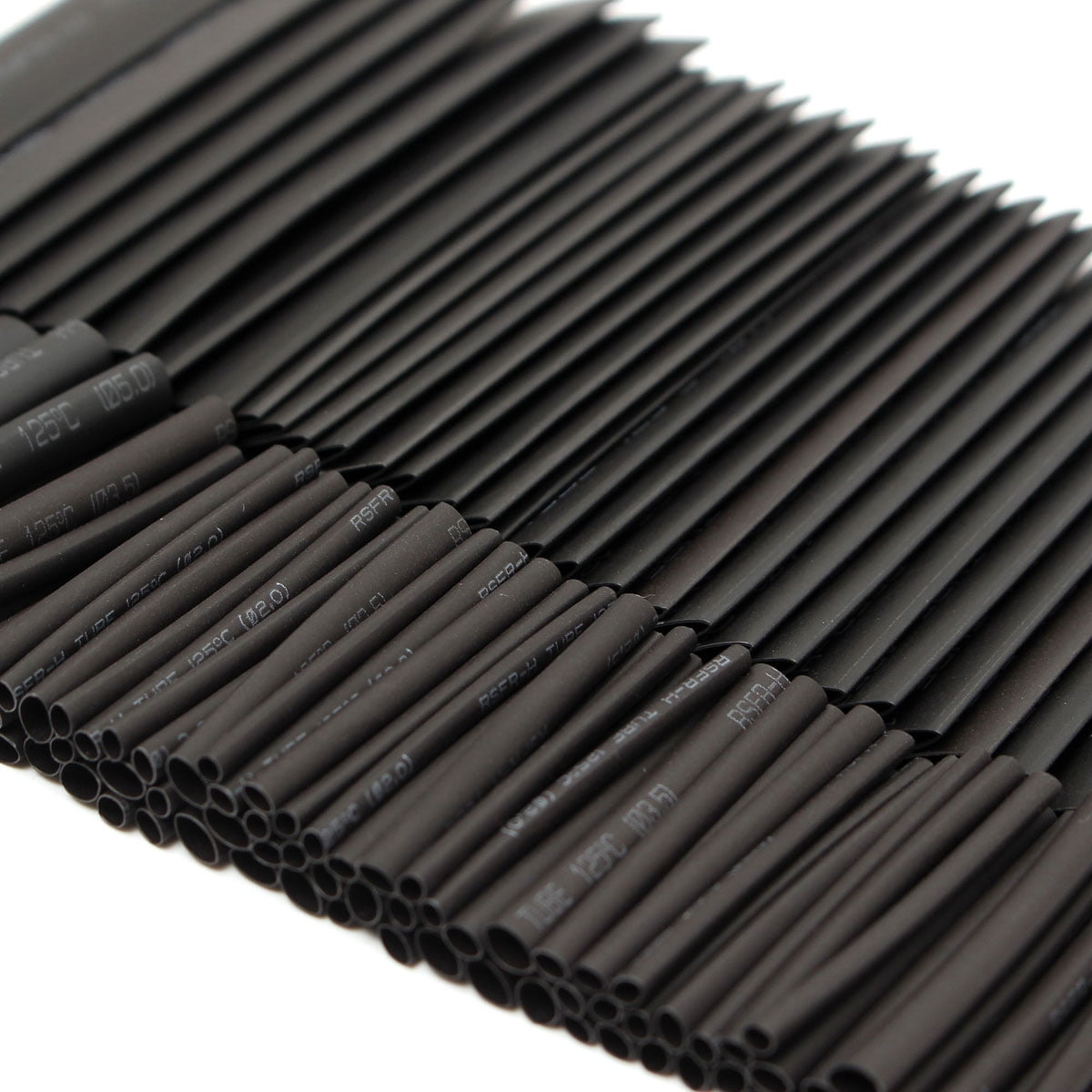 127Pcs Black Glue Weatherproof Heat Shrink Sleeving Tubing Tube Assortment J2G4