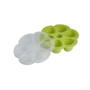 BEABA Silicone Multiportions Baby Food Tray, Oven Safe, Made in Italy, Neon, 3 oz