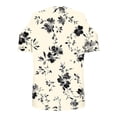thumbnail image 5 of Moxiu Womens Cold Shoulder Tops and Blouses Casual V Neck Cute Blouse Plain Solid Color Boho Floral Print Short Sleeve Shirts Ladies Tunic Tshirt 2025 Beige,M, 5 of 6