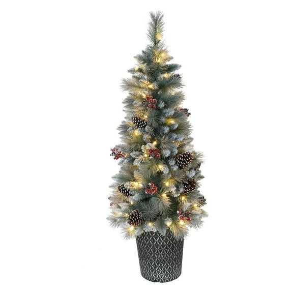 Puleo International Sterling Pine 4.5 ft. Pre-Lit Potted Christmas Tree