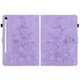 thumbnail image 2 of Case for Samsung Galaxy Tab S9/S8/S7, Flower Pattern PU Leather Multi-Angle Viewing Stand Shockproof Flip Case with Card Slot, Magnetic Clasp, Pencil Slot, for Galaxy Tab S9/S8/S7, Purple, 2 of 11