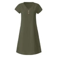thumbnail image 6 of Tshirt Dress Women Summer Plus Size Short Sleeve V Neck Lightweight Casual Mini Dresses T Shirt Dresses for Women, 6 of 8
