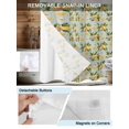 thumbnail image 3 of No Hook Cloth Fabric Shower Curtain with Snap in Liner, Lemon Flowers Waterproof Shower Curtains Set with See Through Top Window, Summer Spring Fruit Watercolor Green Bath Curtains Shower 54"x78", 3 of 6
