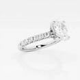 thumbnail image 2 of Zoya Jewel 1.7 Ct Oval Cut Lab-Created Simulated Diamond Ring – Refined Wedding Solitaire with Accents – 14K White Gold Plated – Engagement Gift for Her, 2 of 2