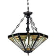 thumbnail image 2 of CH33359MR22-UH3 INNES Tiffany-style 3 Light Mission Inverted Ceiling Pendant Fixture 22" Shade, 2 of 2