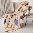 thumbnail image 4 of Throw Blanket for Couch Sofa and Bed, Dogs In Different Poses Super Soft Plush Throw Blanket, Fuzzy Cuteness Comfy Warm Washable Flannel Blanket & Throws for All Season 60"x50", 4 of 7
