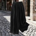 thumbnail image 4 of QGJZVUNL Cotton Pants for Women with Pockets Embroidered Wide Leg Trousers Casual Lounge Pants Size L, 4 of 4