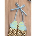 thumbnail image 6 of Gureui Kids Baby Girls One Piece Swimsuit Bikini Shellfish Scale Mermaid Print V-neck Lace-up Swimwear Summer Clothes, 6 of 8