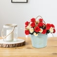 thumbnail image 3 of Metal Hanging Flower Pot Farmhouse Balcony Planter Flower Bucket Holder Vintage Dried Flower Container, 3 of 9