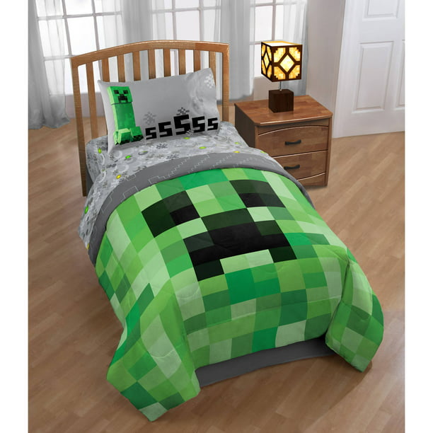 Minecraft 4 Piece Bedding Set Twin, Roblox Twin Bedspread