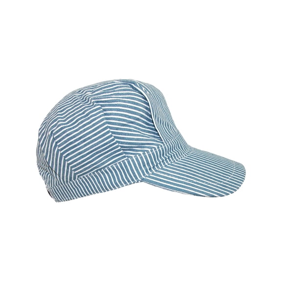 CTM Kids' Cotton Blue Stripe Train Engineer Cap