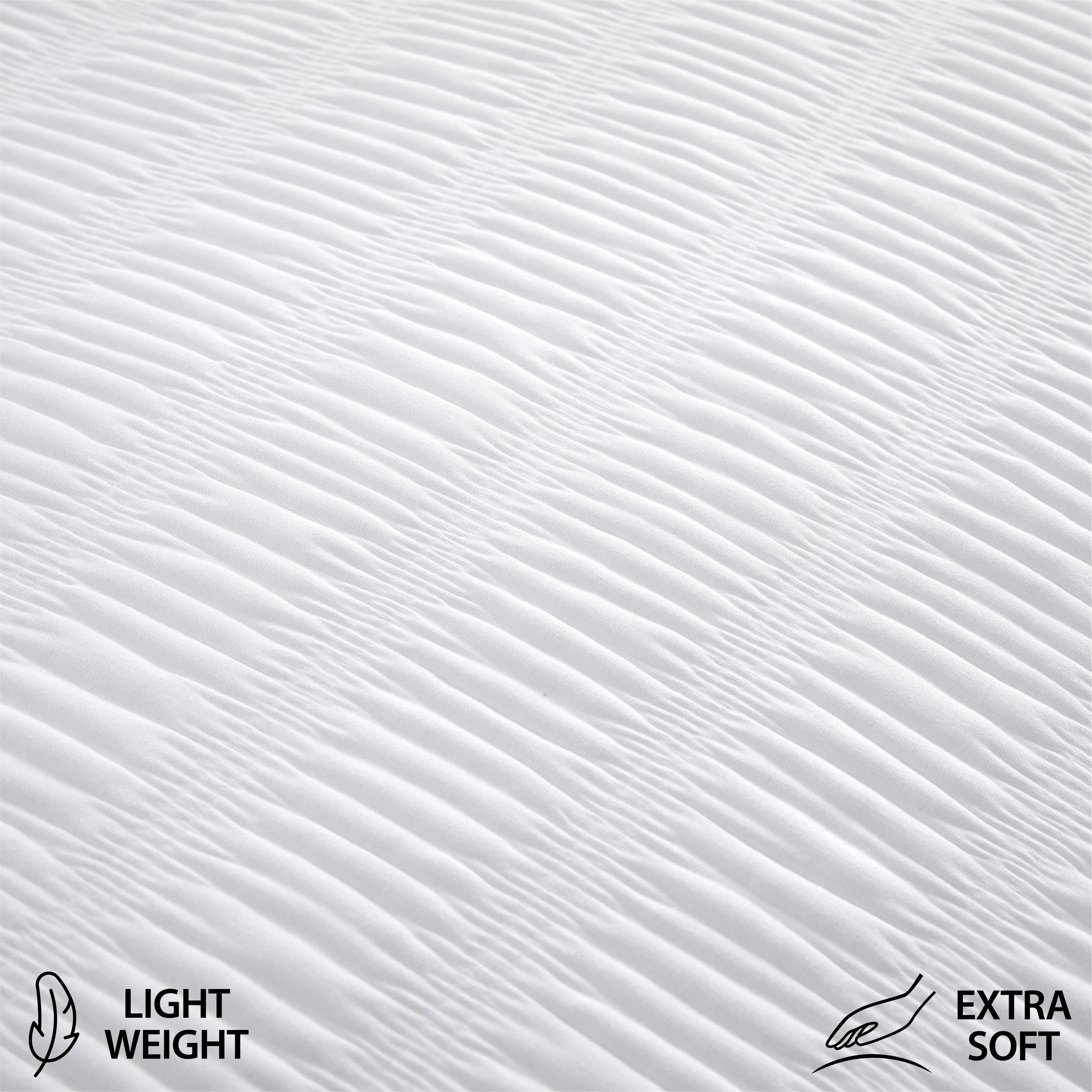 Style House White Crinkle Comforter for Teens Adults Seniors, King