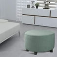 thumbnail image 4 of CNKOO 1pc Contemporary Round Ottoman Footstool Cover  Stretchable Polyester and Spandex Blend  Machine Washable  Non-Slip Grip  Elastic Band Closure  180-200gsm Weight - Small Size ZZZ, 4 of 7