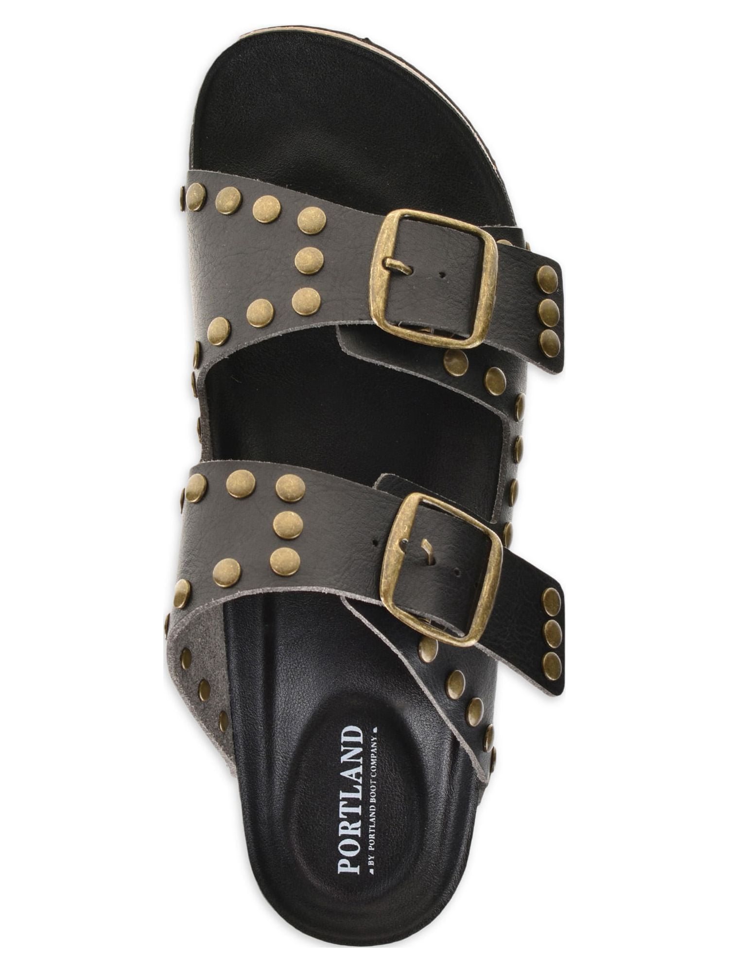 PORTLAND by Portland Boot Company Women's Studded Footbed Sandals