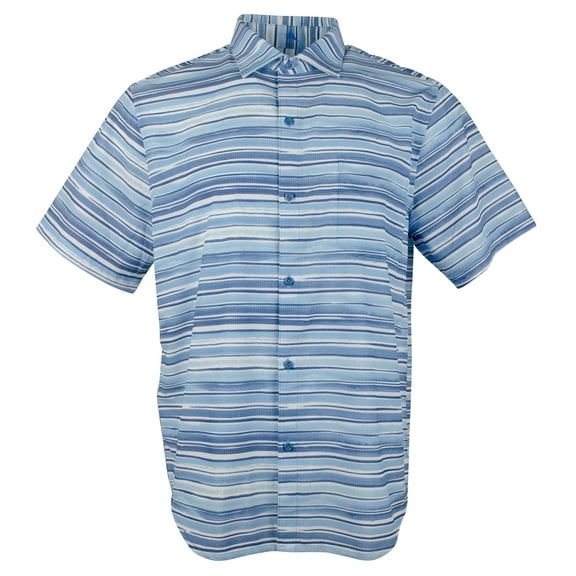 $128 Tommy Bahama Men's, Bahama Coast Ripple Tides Camp Shirt , Blue Canal, Lg