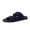 Black, variant on Alpha 100% Genuine Leather Mens Sandals, Casual Slip On Flat Men Slides with Adjustable Buckles