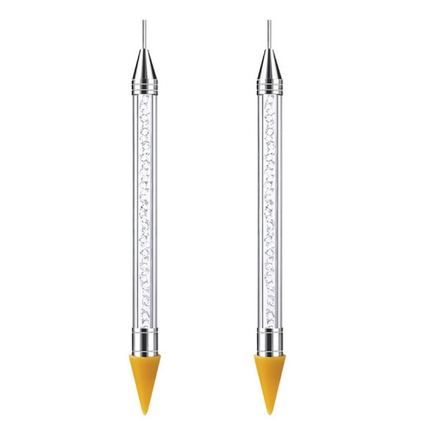 Herramienta para puntear con selector de diamantes de imitación para arte de uñas, herramienta para arte de uñas DIY de doble extremo con mango de acrílico Ofspeizc CPB-US-HPP194-1