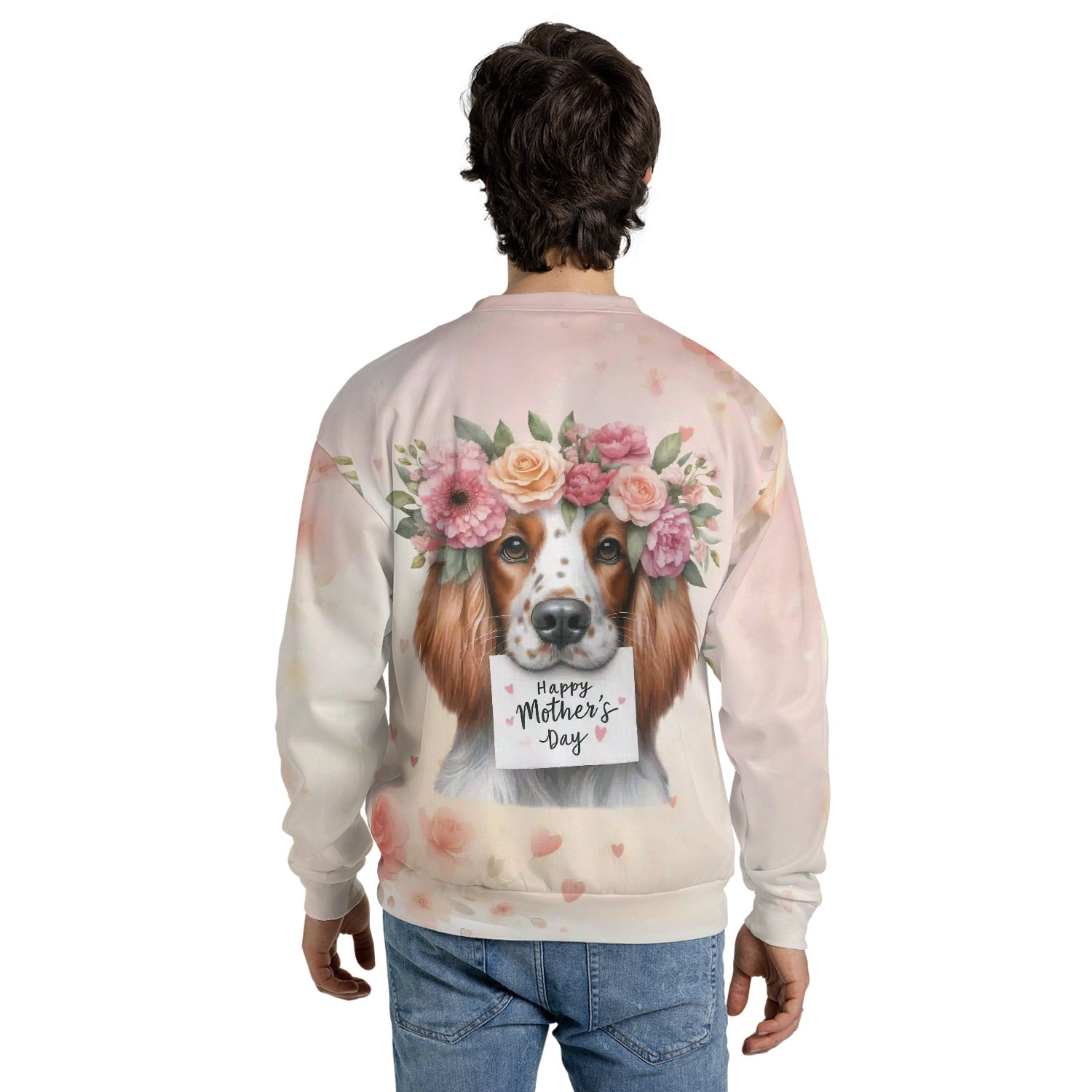 Happy Mother's Day English Setter with Flower Crown and Greeting Card All Over Print 3D Sweatshirt Unisex Merch Dog Lover - 13004
