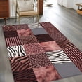 thumbnail image 2 of Animal Print Area Rugs 4x6 ft Rustic Leopard Zebra Tiger Stripes Plaid Red Washable Rug Non Slip Indoor Carpet Absorbent Floor Mat for Living Room Bedroom Dining Room, 2 of 9