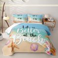 thumbnail image 2 of Erosebridal Watercolor Sea Coral Kids Twin Quilt Set,Ocean Beach Theme Hawaii Summer Holiday Twin Coverlet Set For Girls,2 Pieces, 2 of 7