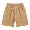 thumbnail image 6 of THDHVS Boys Casual Outfits,Summer Outfits for Kids,Boys Fashion Lapel Short Sleeve Solid Color Shirt Shorts Set Khaki 4-5 Years, 6 of 7