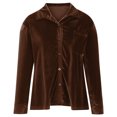 thumbnail image 6 of Plebaso Women's Velvet Button down Shirts Long Sleeve Shirt Casual Dressy Vintage Blouse Tops for Women, 6 of 7