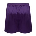 thumbnail image 2 of Kaerm Mens Silky Satin Boxer Shorts Loose Sports Casual Short Pants Underwear Purple L, 2 of 7