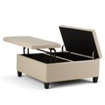 thumbnail image 3 of Atlin Designs Pouf de Table Basse de Rangement en Crème de Satin, 3 of 5