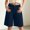 Navy women straight leg bermuda shorts a1, variant on Cagogo Women's Straight Leg Bermuda Shorts Mid Rise Pockets Solid Casual Summer Regular Fit Cropped Pants Lounge Beach Travel Trousers, Gray M