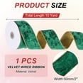 thumbnail image 2 of Uxcell Velvet Wired Ribbon, Velvety Gold Crushed Ribbons Double Faced Gift Wrapping Binding for Crafts Chrismas Tree Decoration Dark Green, 2 of 7