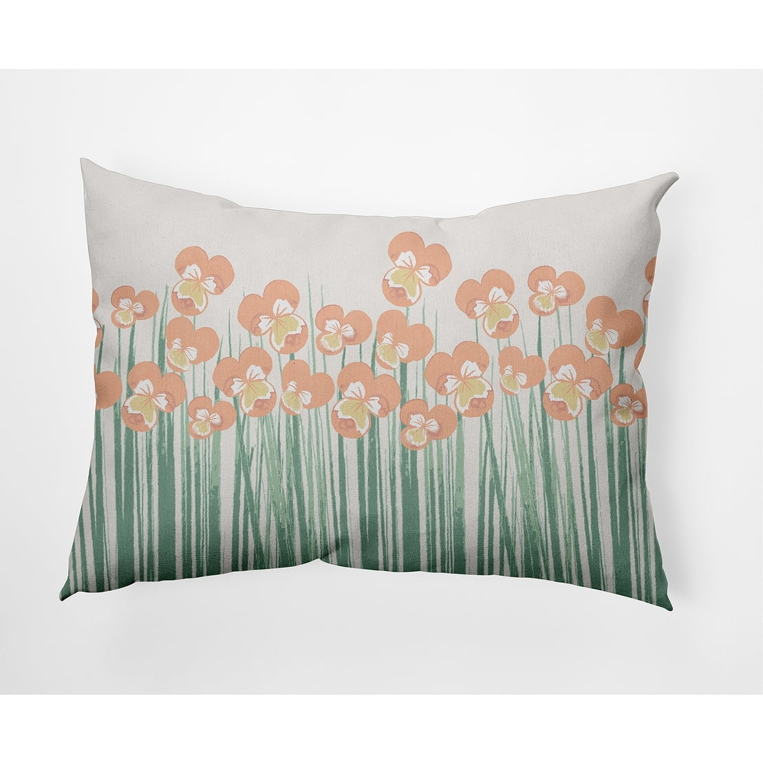 Simply Daisy Field of Pansies Outdoor Pillow, Purple, 16 in x 16 in