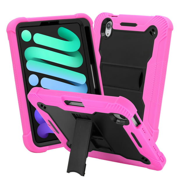 Deqenereret lave et eksperiment Først KIQ Guardian Series Rugged Case for IPad Mini 6 Case/iPad Mini Case 6th  Generation 2021 8.3 Inch Cover - Black Hot Pink - Walmart.com