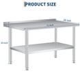 thumbnail image 2 of Stainless Steel Prep Table, 24 x 72 Inch Commercial Kitchen Prep & Work Table with Adjustable Under Shelf & Backplash, Heavy Duty Metal Workbench, 2 of 7