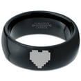 thumbnail image 2 of Tungsten Gamer Heart Band Ring 8mm Men Women Comfort Fit Black Dome Polished Size 4, 2 of 4